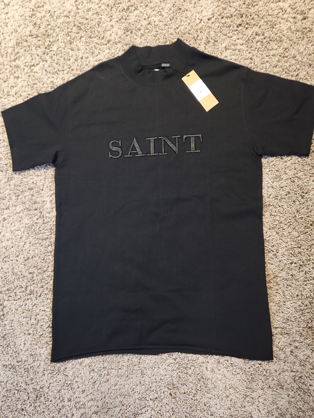 SAINT Embroidered Black Short-Sleeve Men’s Tee